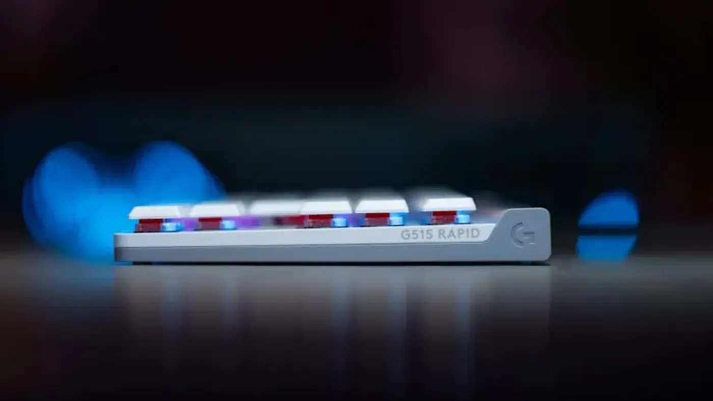 Side profile of the 22mm ultra-thin G515 RAPID TKL keyboard