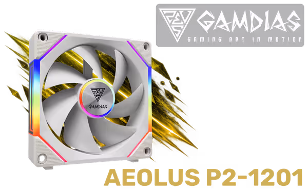 Gamdias AEOLUS P2-1201 White 120mm Case Fan - Cableless Daisy Chain - image 1 Gamdias AEOLUS P2-1201 White 120mm Case Fan - Cableless Daisy Chain - image 1