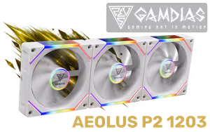 Gamdias Aeolus P2 1203 RGB 120mm Case Fans 3 Pack White - Image 1