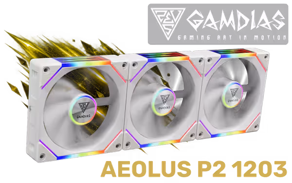 Gamdias AEOLUS-P2-1203-WH 120mm RGB 3-Pack Fans - image 1 Gamdias AEOLUS-P2-1203-WH 120mm RGB 3-Pack Fans - image 1