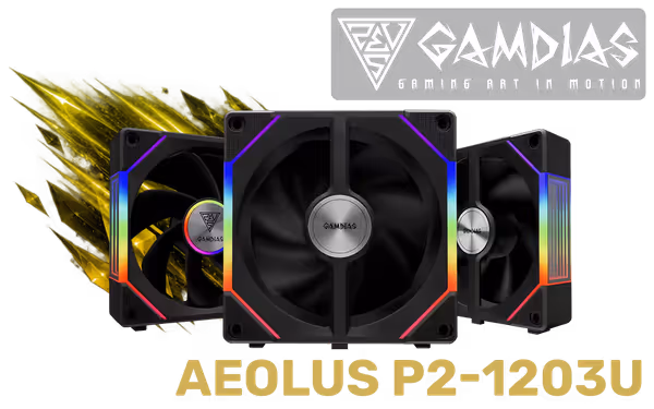 Gamdias AEOLUS-P2-1203U ARGB PWM Case Fan – Swappable Blades - image 1 Gamdias AEOLUS-P2-1203U ARGB PWM Case Fan – Swappable Blades - image 1
