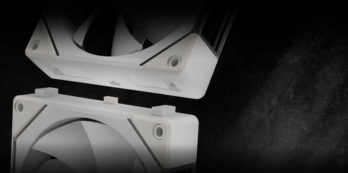 Gamdias AEOLUS P2-1201 interlocking fan design for clean cable management