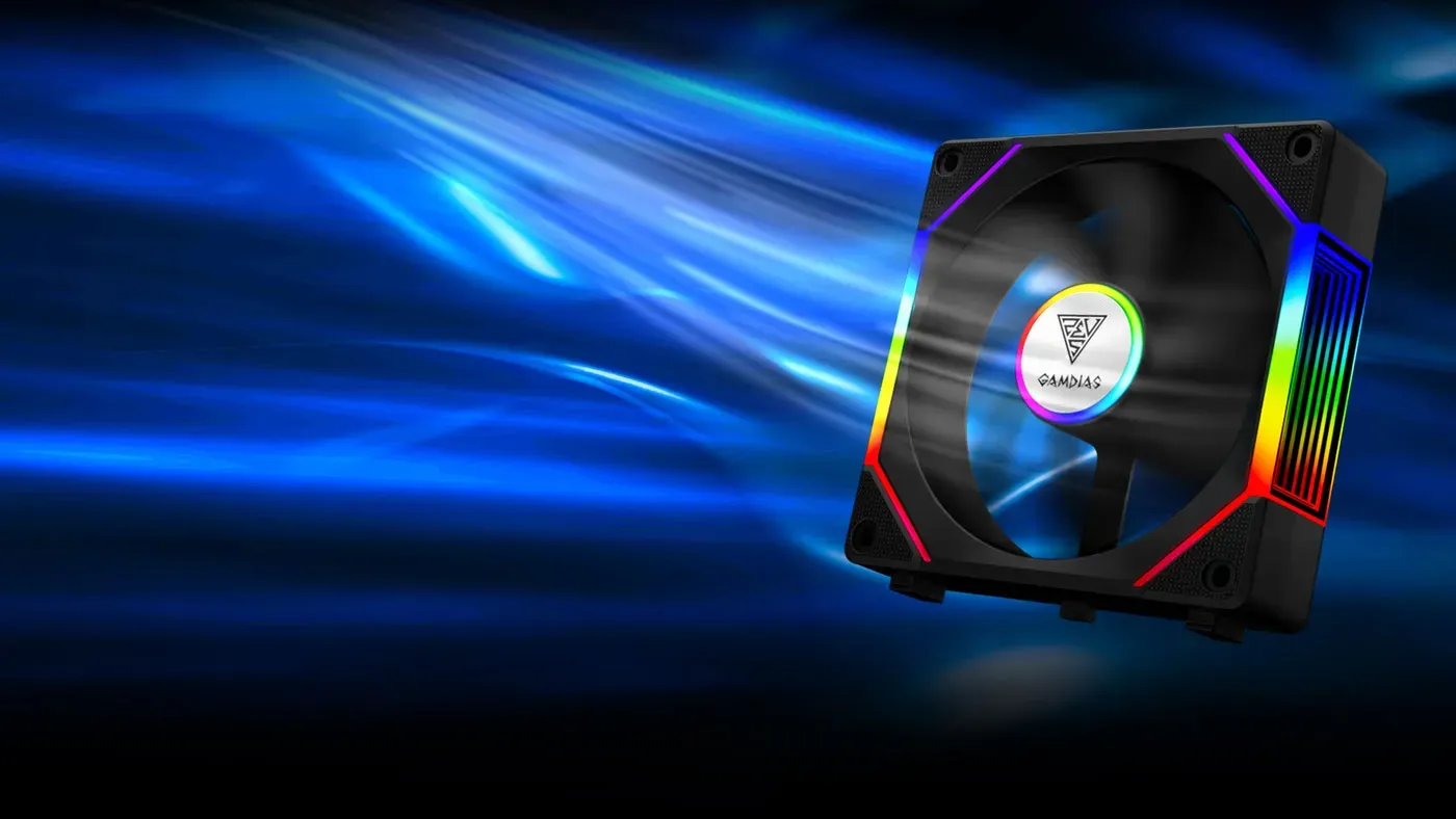 Gamdias AEOLUS P2 1203 RGB Case Fan Desktop View