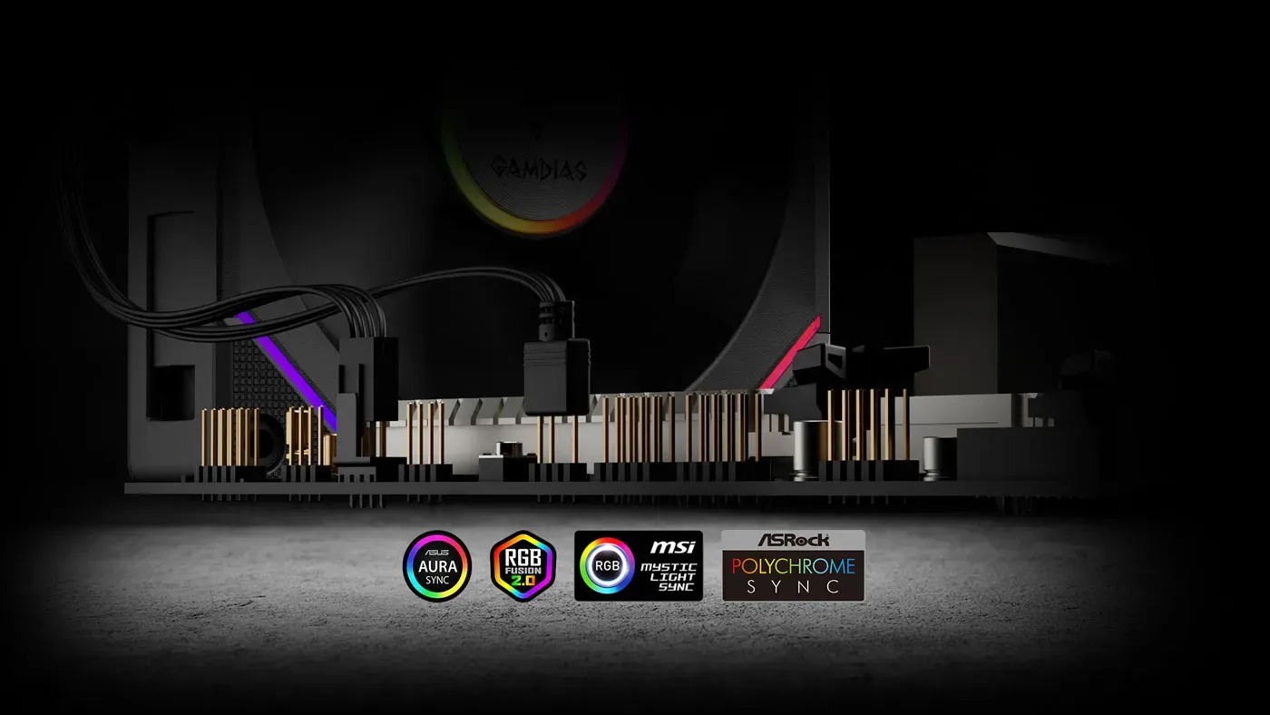 Gamdias P2 1203 RGB Case Fans Brightness Control