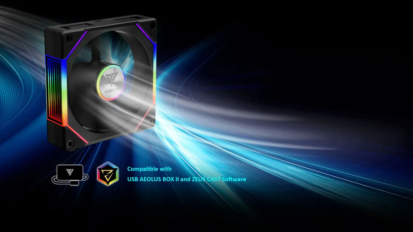 Gamdias P2 1203 RGB Case Fans Integrating with AEOLUS BOX