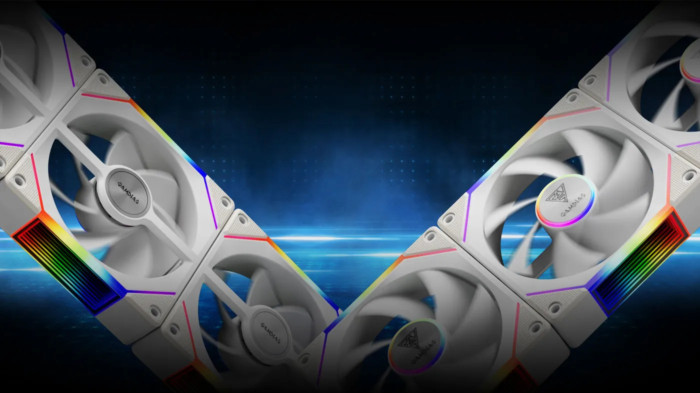 Gamdias AEOLUS-P2-1203-WH 120mm RGB 3-Pack Fans | Evetech