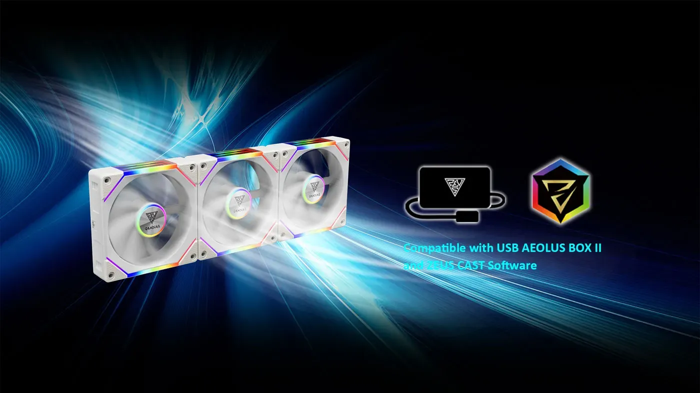 Gamdias Aeolus P2 fans integrated with ZEUS CAST software for performance monitoring