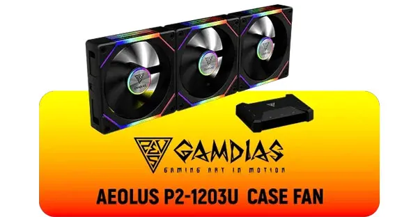 Gamdias AEOLUS-P2-1203U ARGB PWM Case Fan – Swappable Blades | Evetech