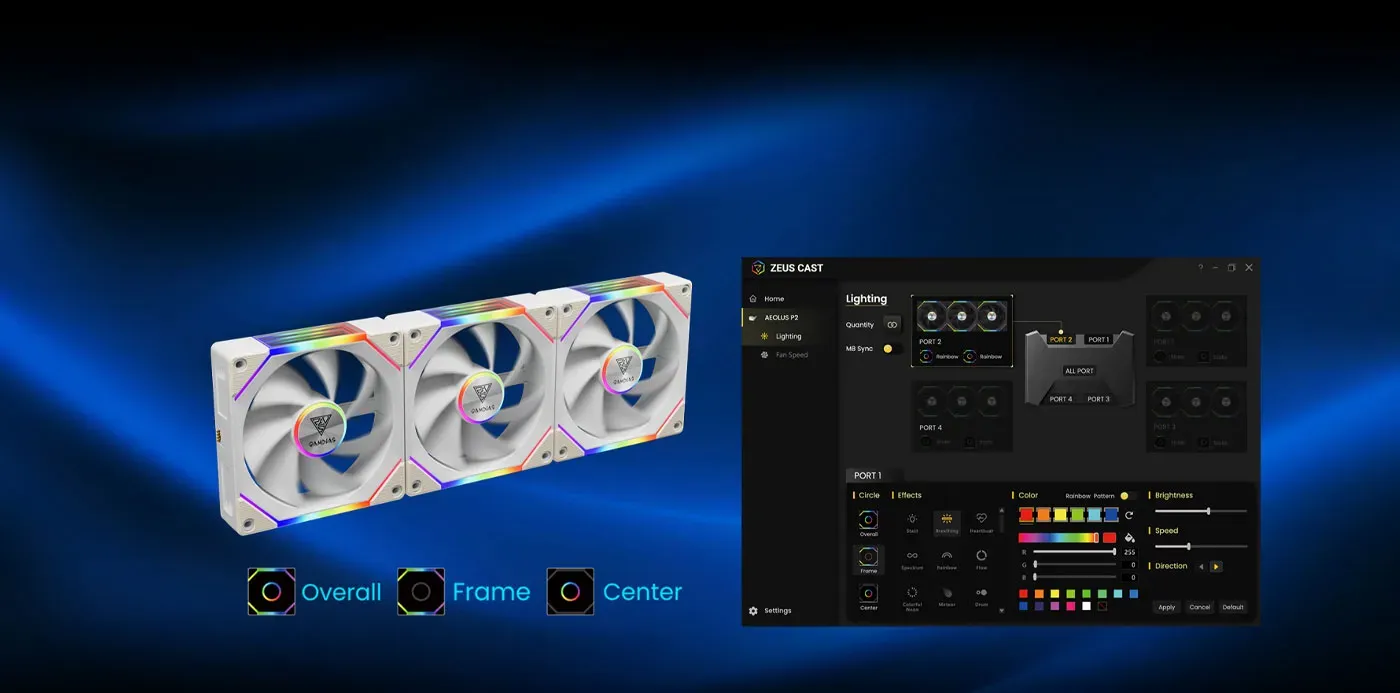 Gamdias AEOLUS P2 Lighting Customization