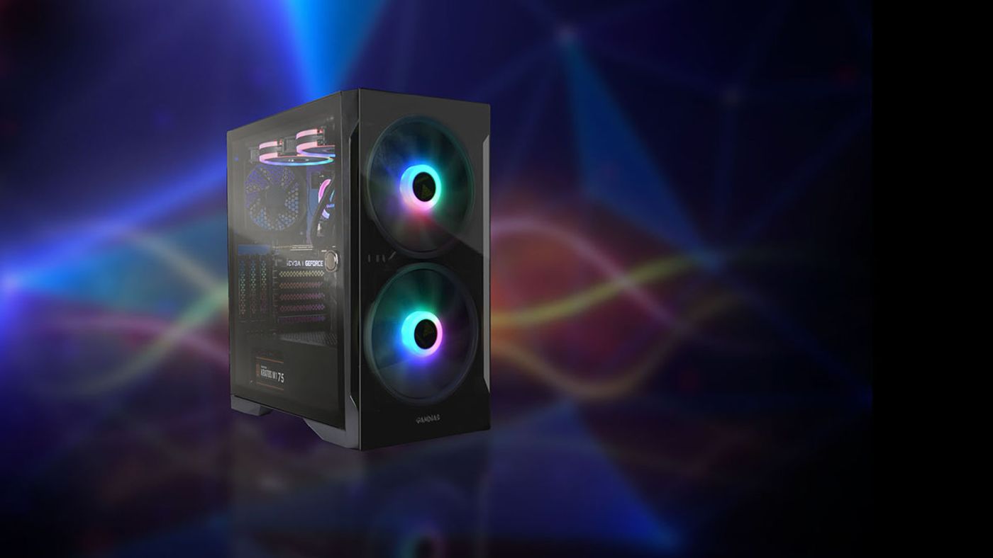 Gamdias APOLLO E2 Elite mid-tower gaming case with tempered glass panel