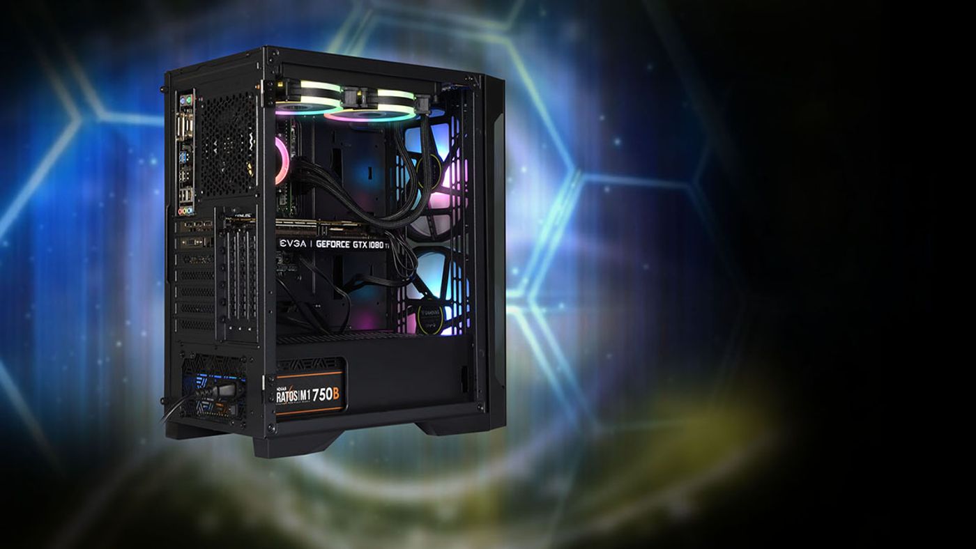 Gamdias APOLLO E2 Elite gaming case showing dual 200mm ARGB fans