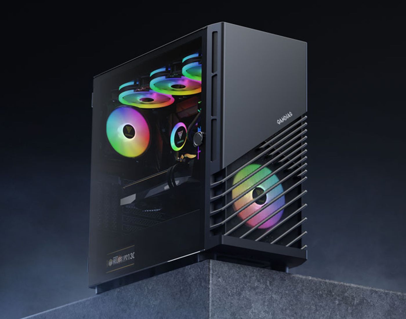 Gamdias Argus M4 mid-tower gaming case with tempered glass side panel