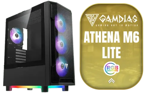 Gamdias Athena M6 Lite Gaming Case Black - Image 1