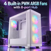 GAMDIAS ATHENA M3 WH E-ATX Mid Tower Gaming PC Case - image 4