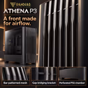 GAMDIAS ATHENA P3 Mid Tower Case - Black | 4x 140mm Fans - image 9