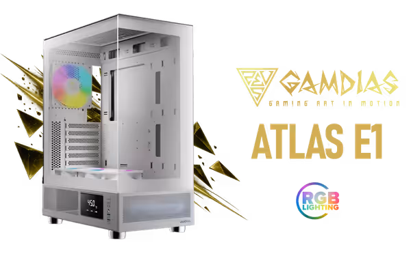 GAMDIAS ATLAS E1 WH ATX Mid Tower PC Case - White - image 1 GAMDIAS ATLAS E1 WH ATX Mid Tower PC Case - White - image 1