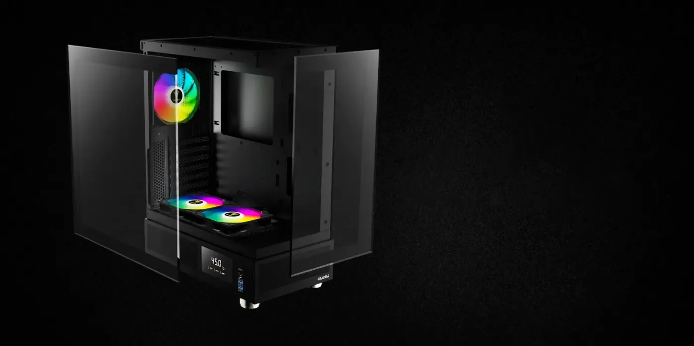 Clasp mechanism releasing the tempered glass panel on the ATLAS E1 case