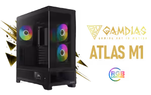 Gamdias Atlas M1 Gaming Case Black - Image 1