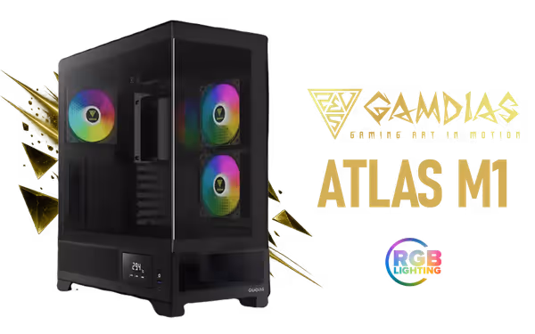 Gamdias ATLAS-M1 Tempered Glass ATX Gaming Case - image 1 Gamdias ATLAS-M1 Tempered Glass ATX Gaming Case - image 1