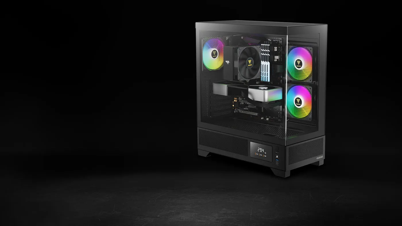 Gamdias Atlas M1 Gaming Case ARGB Fans - Desktop View