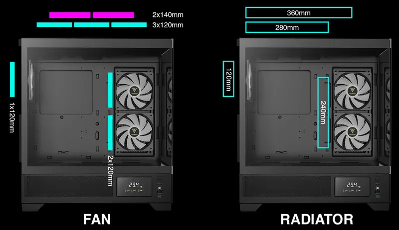Gamdias Atlas M1 Gaming Case Cooling Support - Mobile View