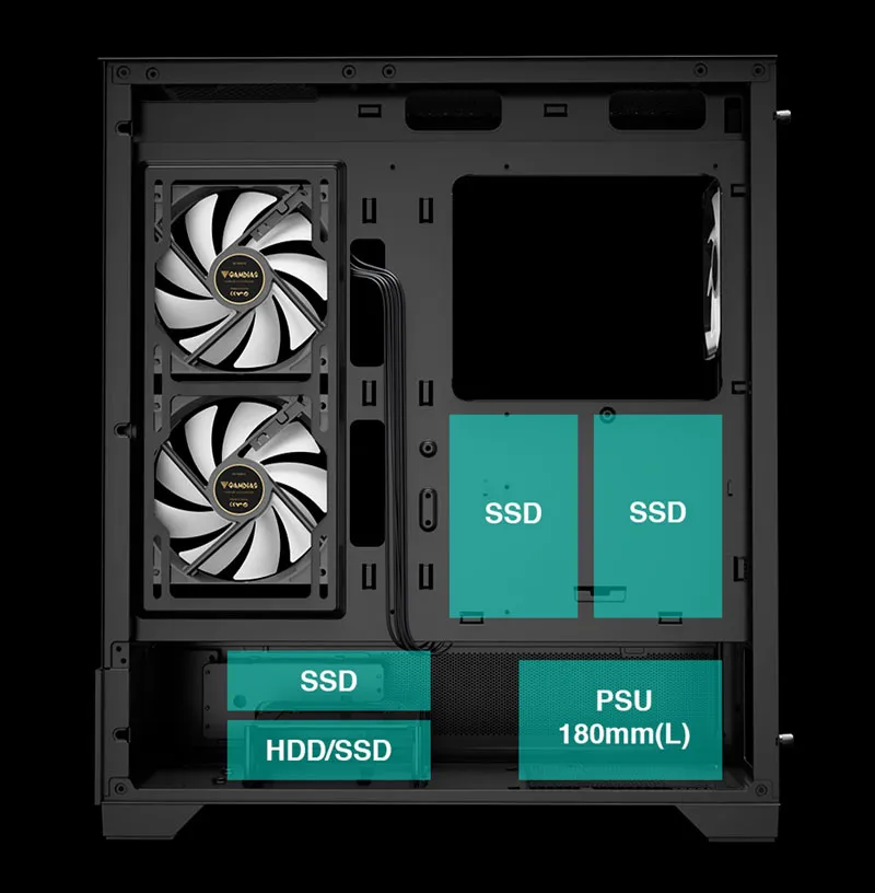 Gamdias Atlas M1 Gaming Case Storage Compatibility - Mobile View