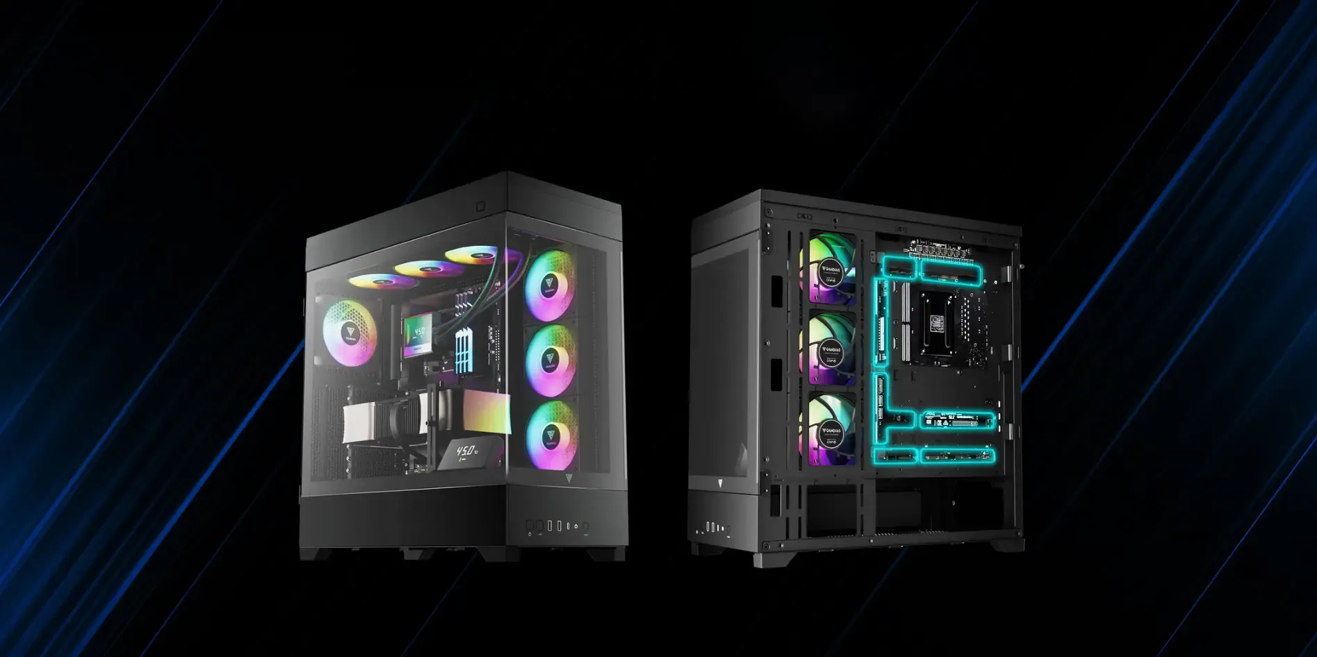 Gamdias Atlas P1 Black Gaming Case - Clean Appearance