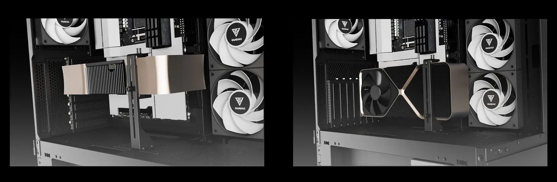 Gamdias Atlas P1 Black Gaming Case - Side View