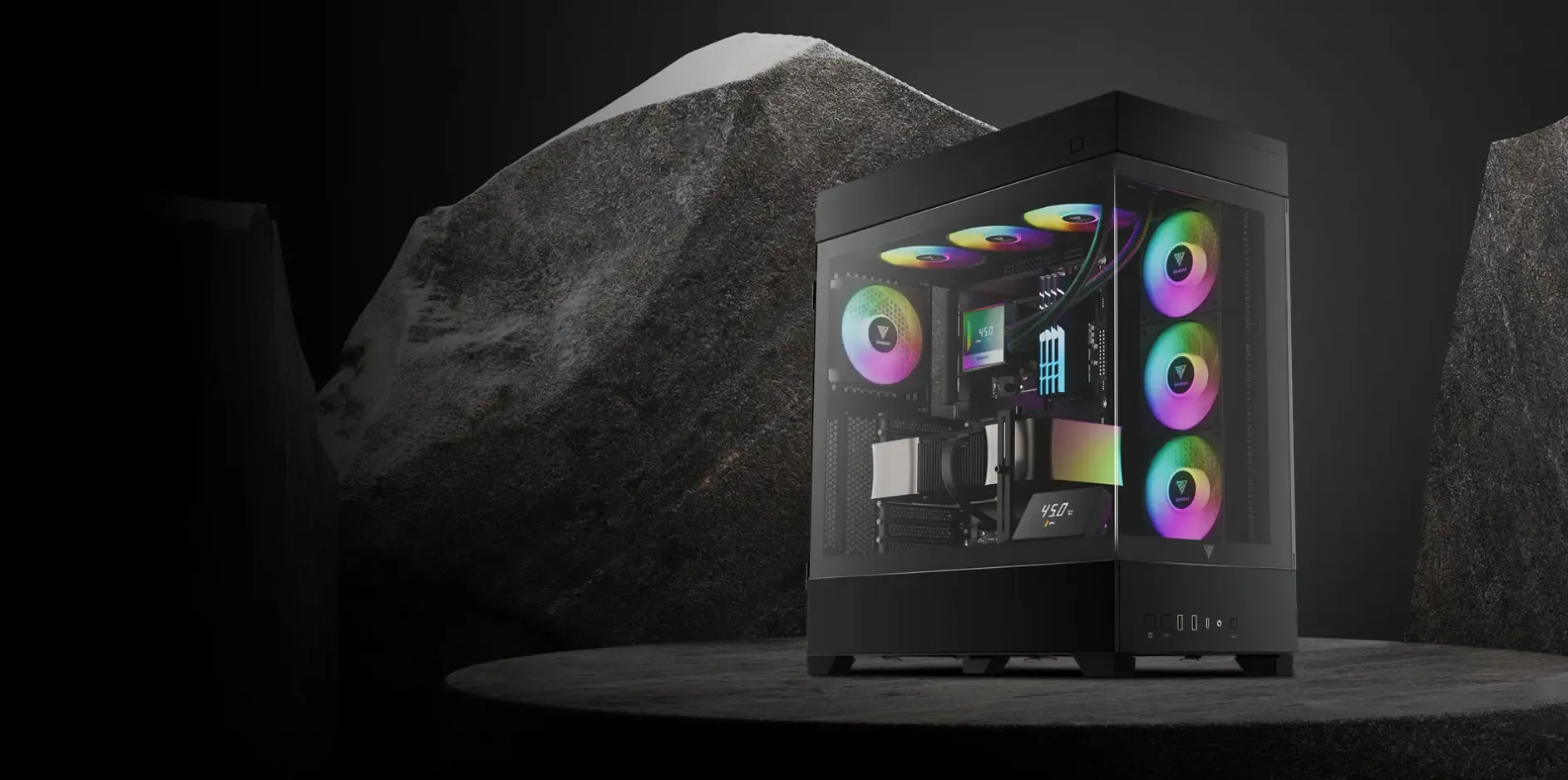 Gamdias Atlas P1 Black Gaming Case - I/O Interface