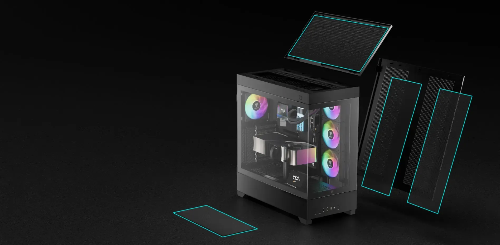 Gamdias Atlas P1 Black Gaming Case - Dust Filters