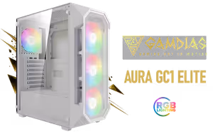 Gamdias AURA GC1 Elite Gaming Case White - Image 1