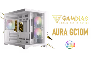 Gamdias AURA GC10M Micro ATX Gaming Case White - Image 1