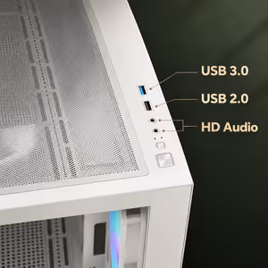 GAMDIAS AURA GC10M ARGB White Micro-ATX/Mini-ITX Case - image 3