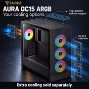 GAMDIAS AURA GC15 ARGB Mid Tower Case - Black | 4 Fans - image 12