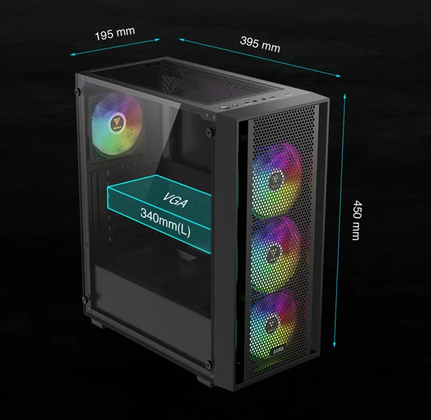 Gamdias AURA GC2 ELITE Gaming Case Interior