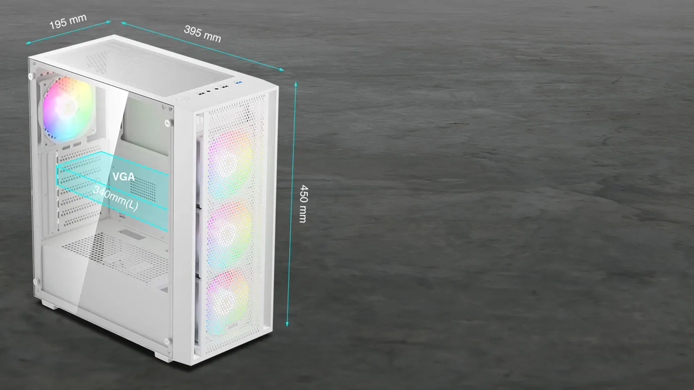 Compact Design of Gamdias Aura GC2 Elite Gaming Case