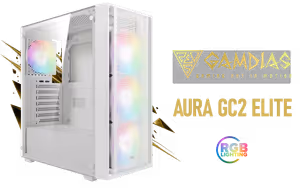 GAMDIAS Aura GC2 Elite White ATX Mid Tower Gaming Case - image 1