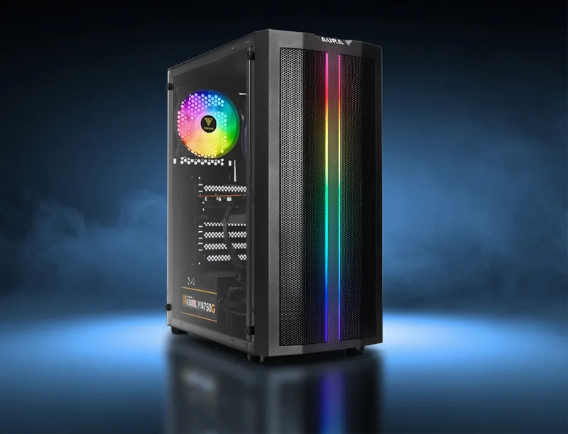 Gamdias Aura GC3 Gaming Case - Open Box - Black - Mobile View
