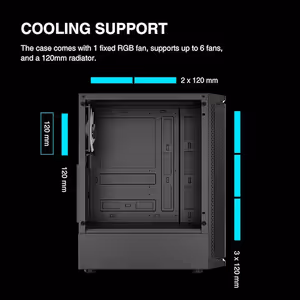 Gamdias Aura GC8 Tempered Glass Gaming Case - Black - image 11