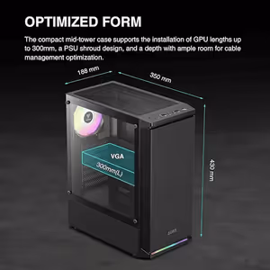 Gamdias Aura GC8 Tempered Glass Gaming Case - Black - image 12