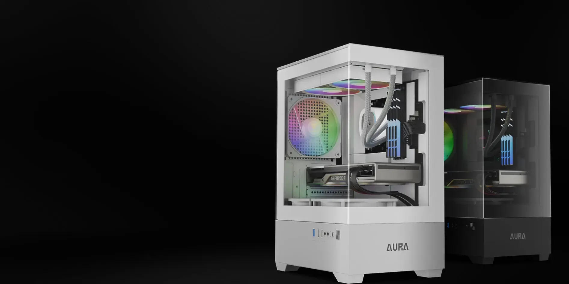 Gamdias AURA GC9M Gaming Case in White - Side View