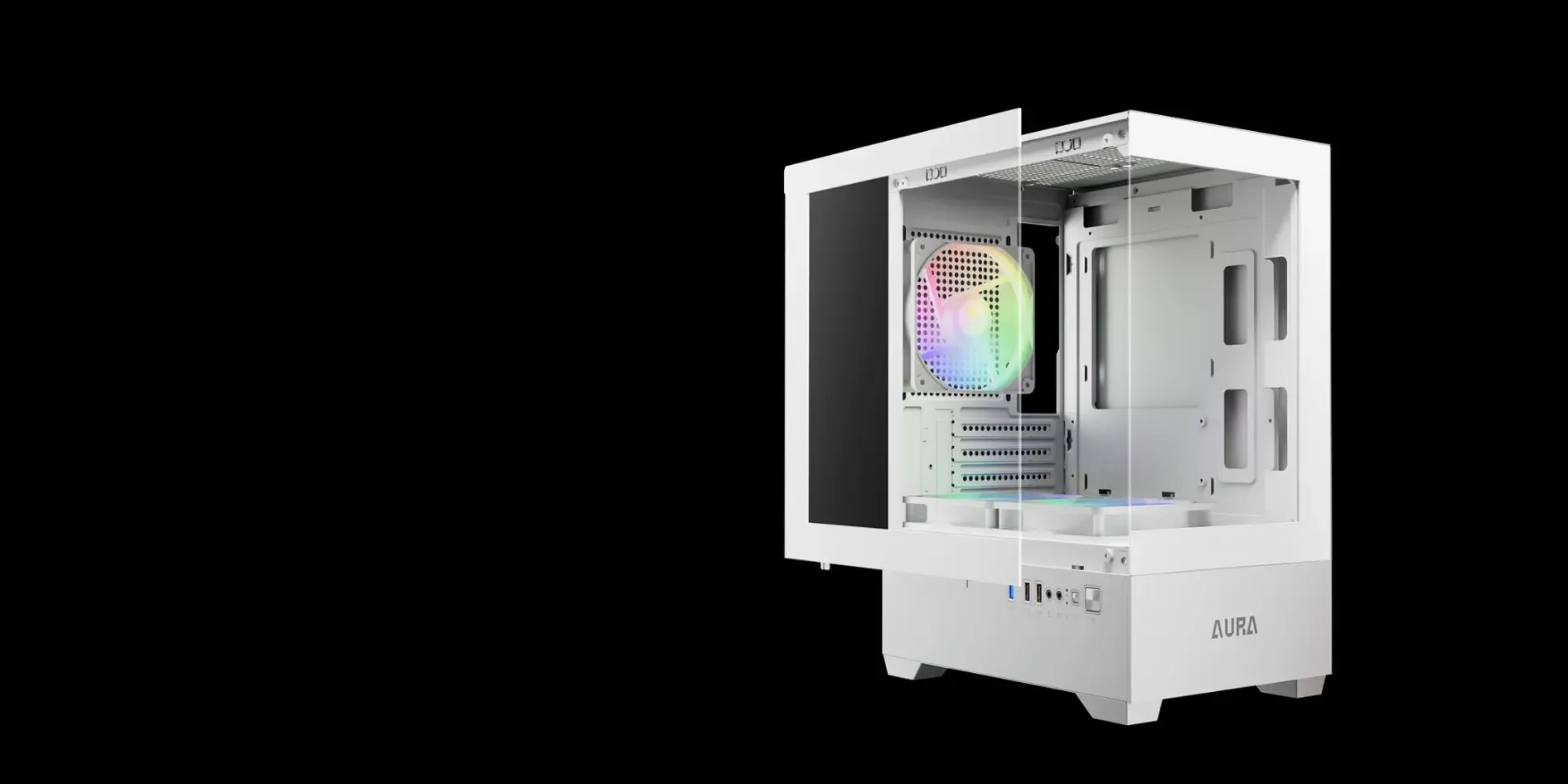 Gamdias AURA GC9M White Gaming Case with Tempered Glass