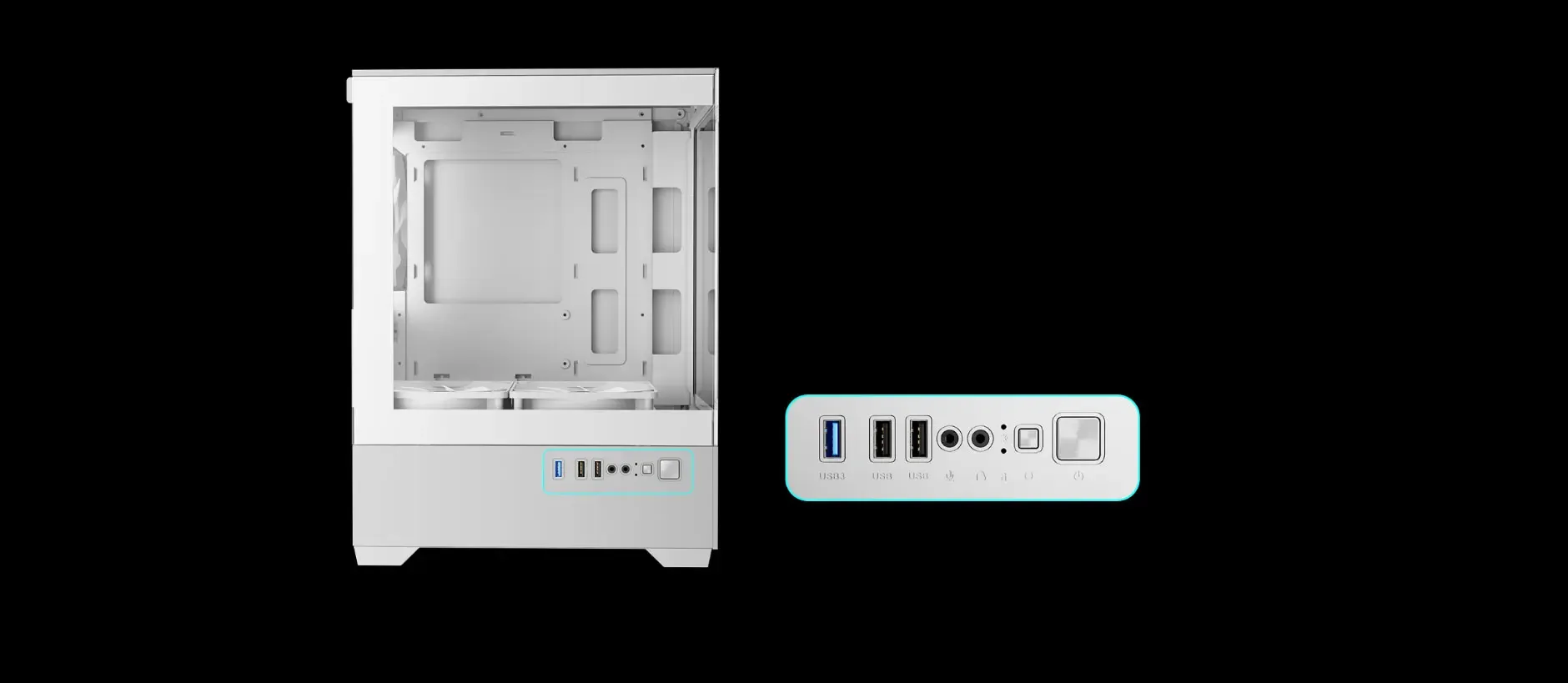 Gamdias AURA GC9M White Gaming Case with USB Ports