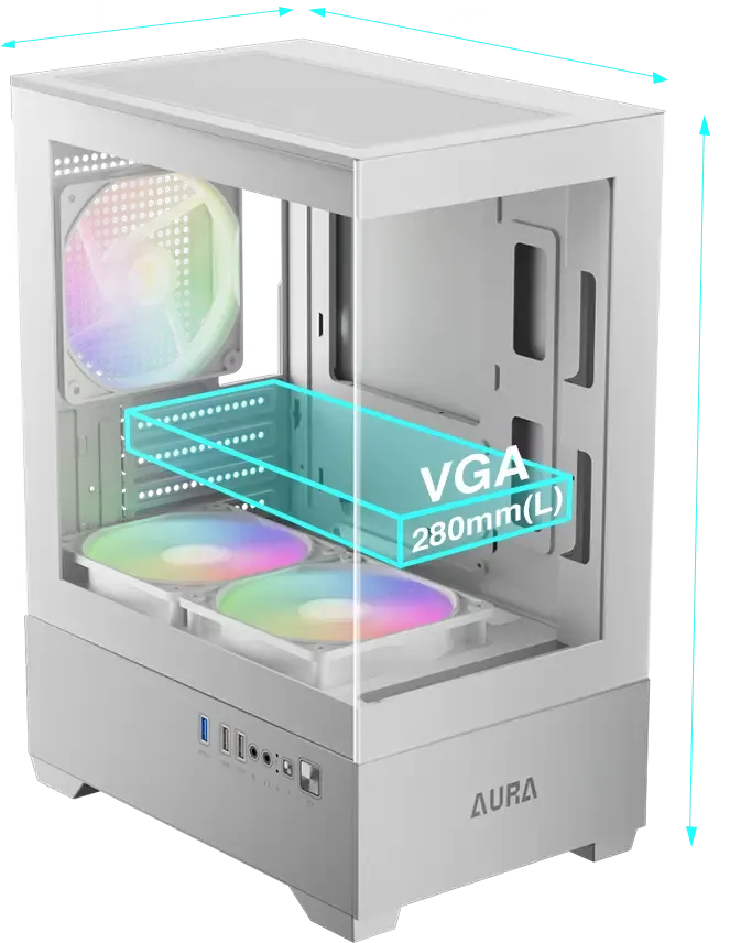 Gamdias AURA GC9M Micro-Tower Case Gamdias AURA GC9M White Micro-Tower Case