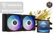 Gamdias AURA GL240 LCD Liquid Cooler 4in IPS (Black) - image 1