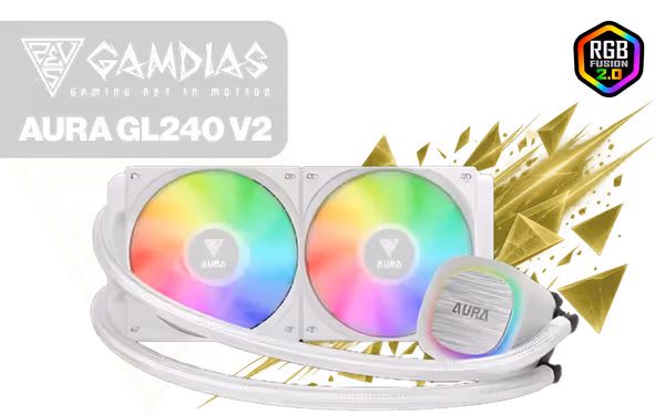 Gamdias AURA GL240 V2 White 240mm Liquid CPU Cooler - image 1 Gamdias AURA GL240 V2 White 240mm Liquid CPU Cooler - image 1