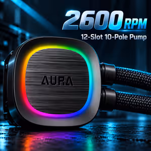 Gamdias Aura GL120 V2 120mm Black RGB Liquid Cooler — Powerful, Quiet Cooling - image 4
