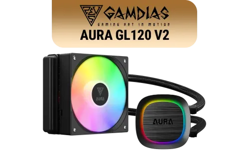 gamdias-aura-gl120-v2-120mm-rgb-liquid-cooler-black - Image 1