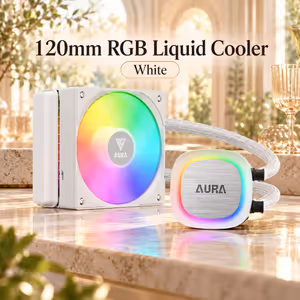 Gamdias Aura GL120 V2 White 120mm RGB Liquid Cooler — Quiet, Powerful Cooling - image 2