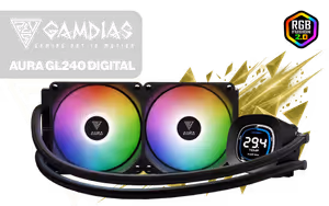 gamdias-aura-gl240-digital-liquid-cooler-black - Image 1